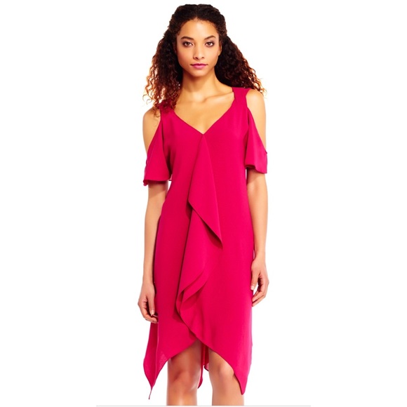 adrianna papell cold shoulder dress